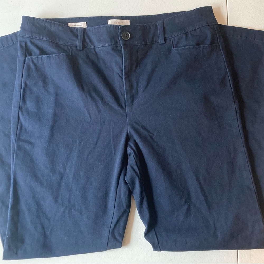 LOFT Blue Chinos Classic Cotton Blend